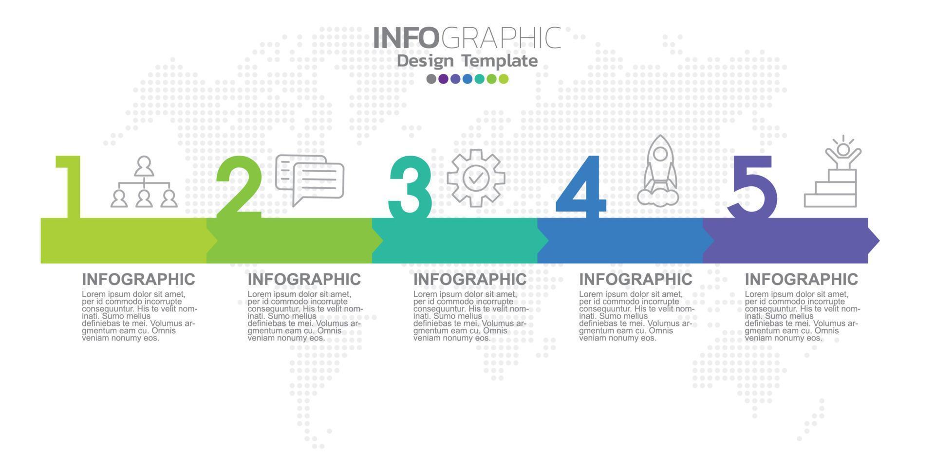 Infographic business concept with 5 options or steps. Vector illustration