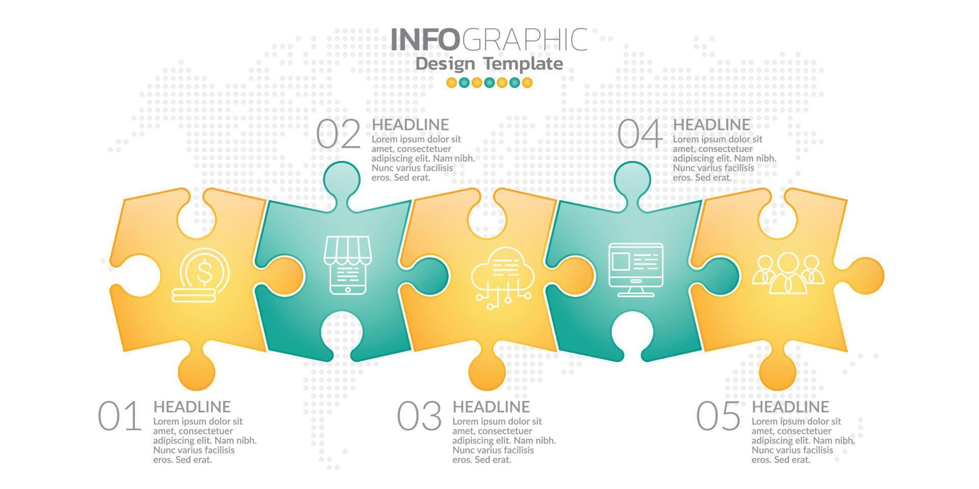 Infographic business concept with 5 options or steps. vector