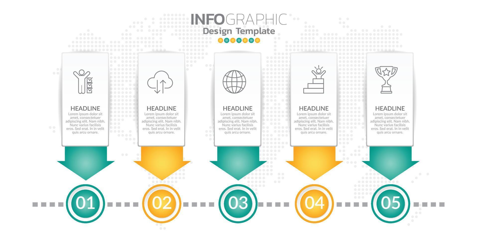 Infographic business concept with 5 options or steps. Vector illustration