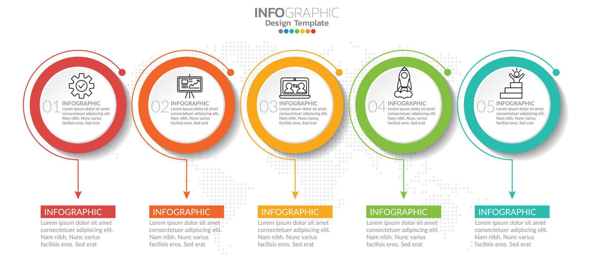 Infographic template with steps and process for your design. vector