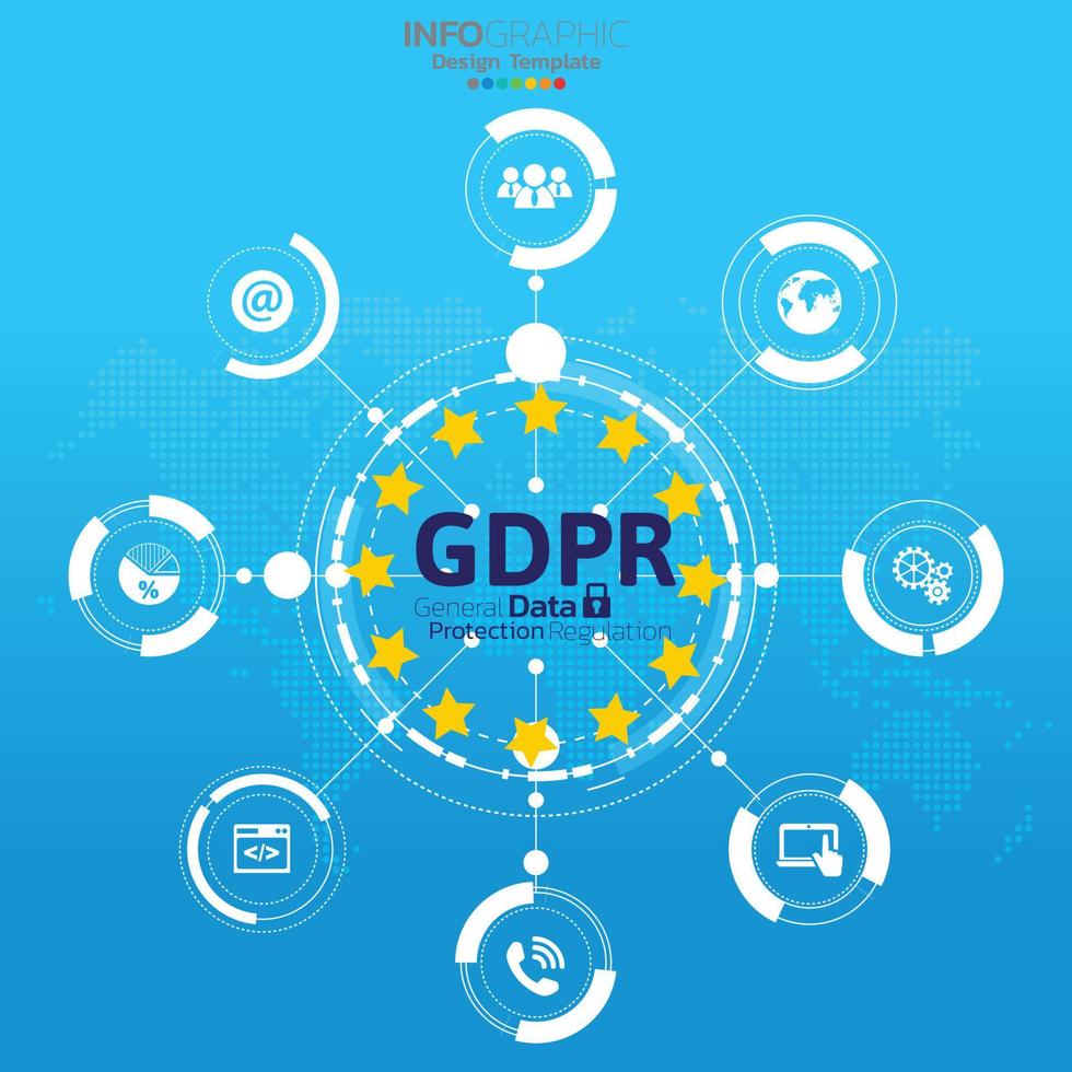 Infographic GDPR security concept vector