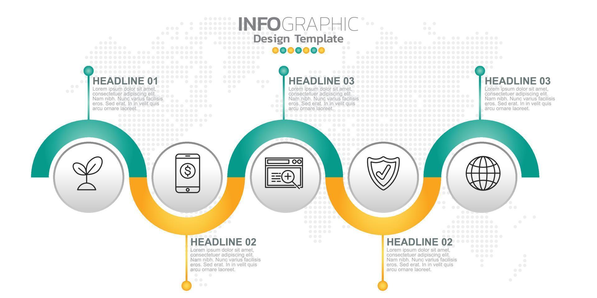 Infographic business concept with 5 options or steps. vector