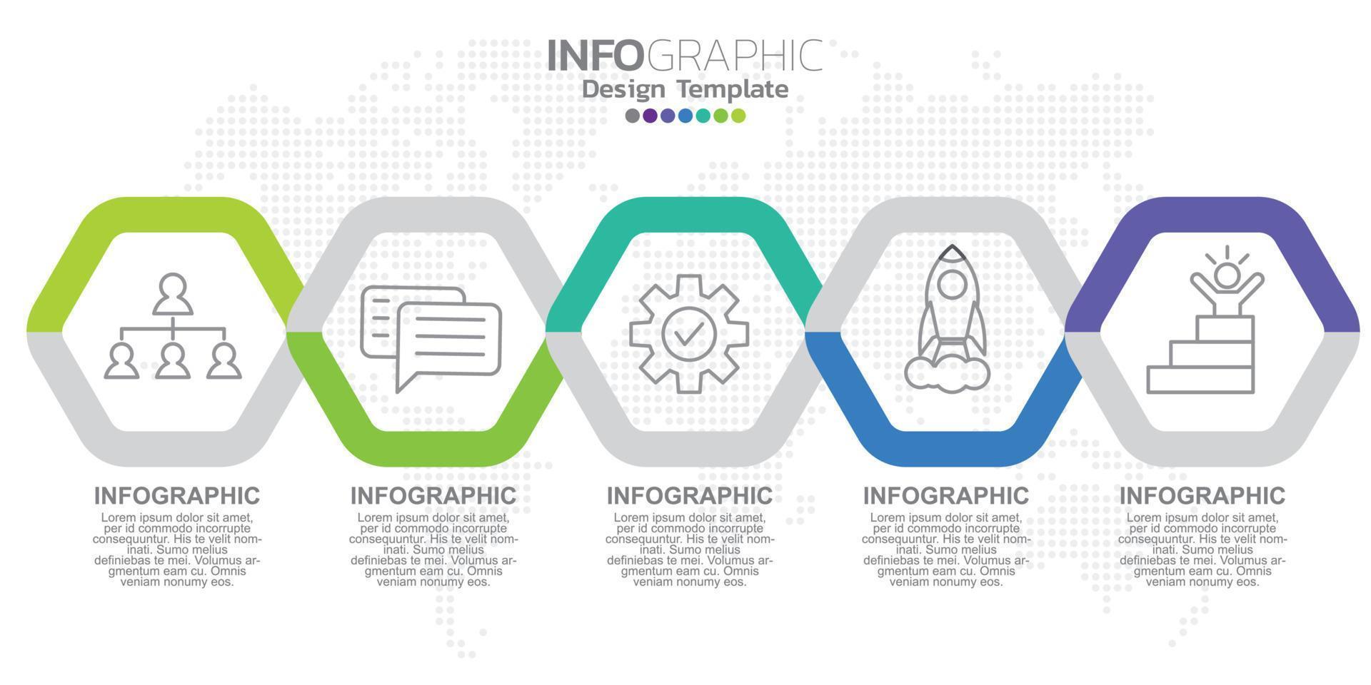 concepto de negocio infográfico con 5 opciones o pasos. vector