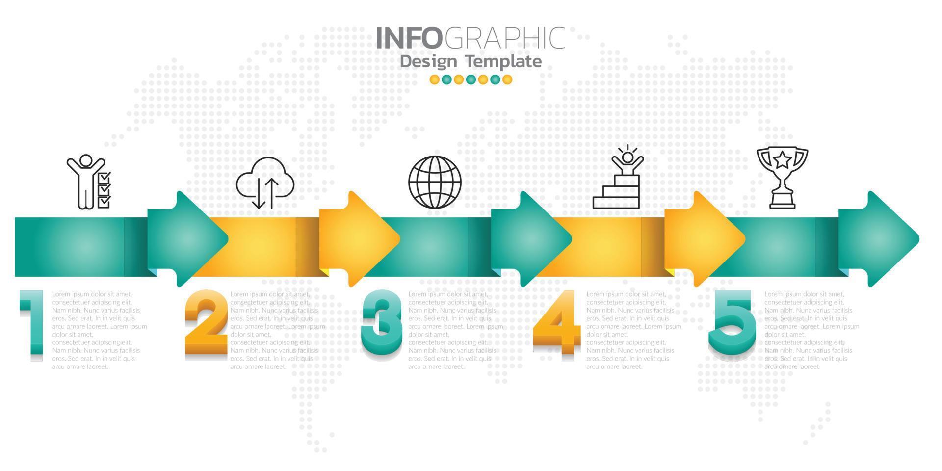 Infographic business concept with 5 options or steps. vector