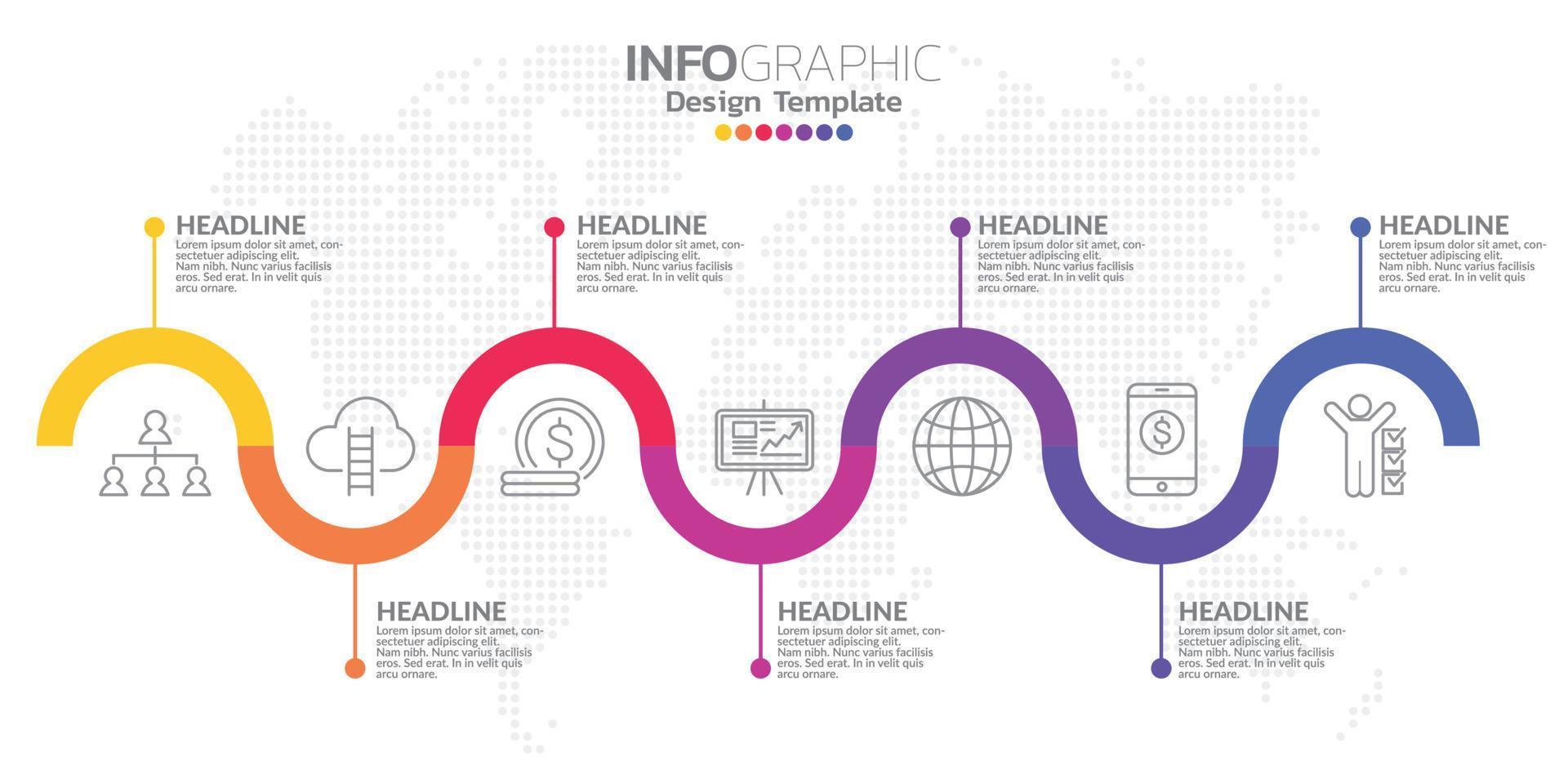 concepto de negocio infográfico con 5 opciones o pasos. vector