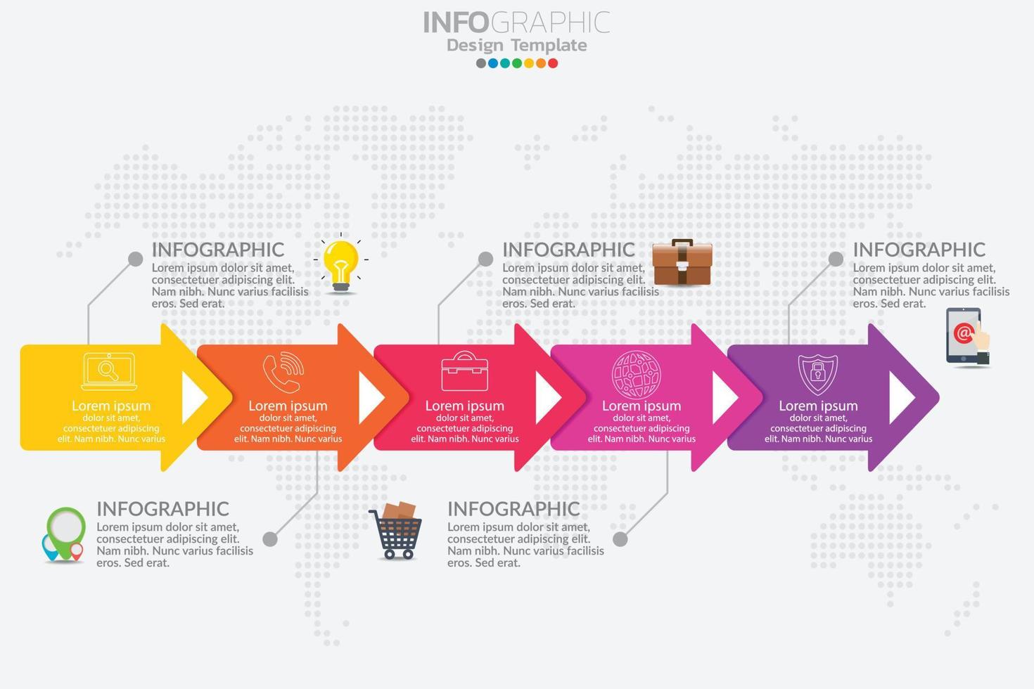 Infographic business concept with 5 options or steps. Vector illustration