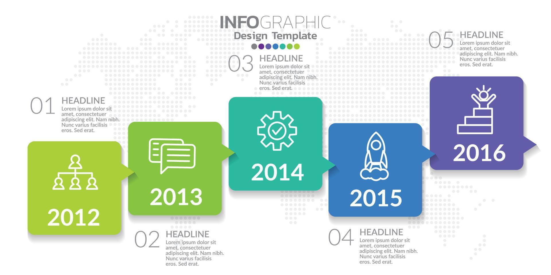 concepto de negocio infográfico con 5 opciones o pasos. ilustración vectorial vector