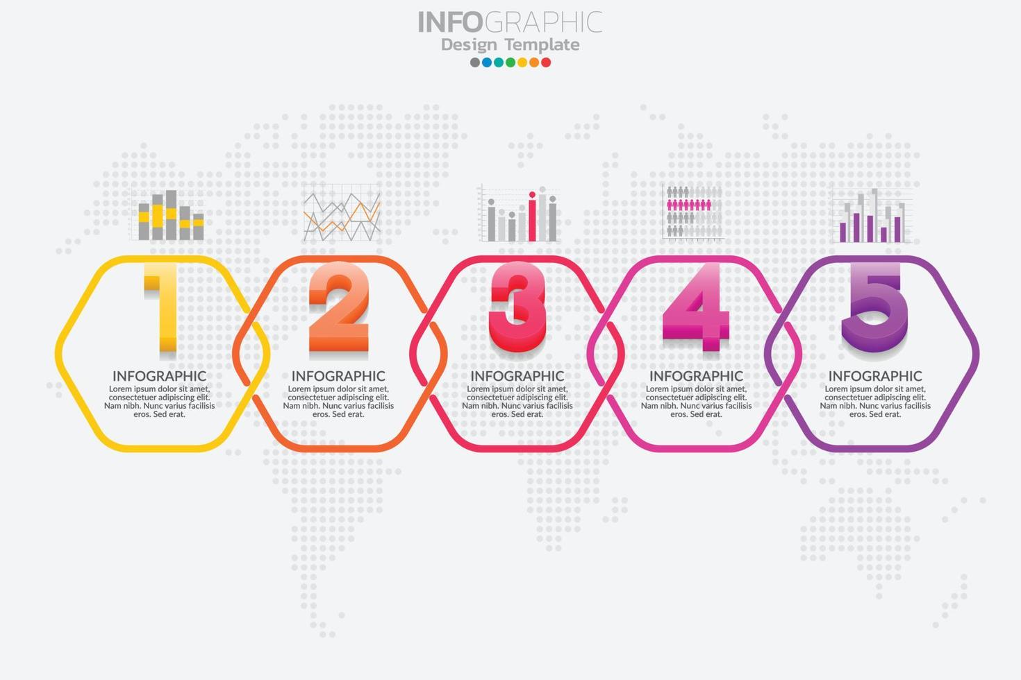 Infographic business concept with 5 options or steps. Vector illustration