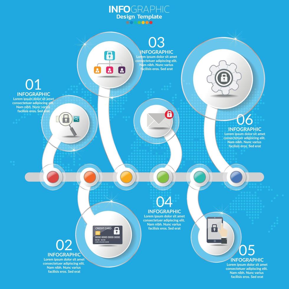 Infographic business concept with 6 options or steps. vector