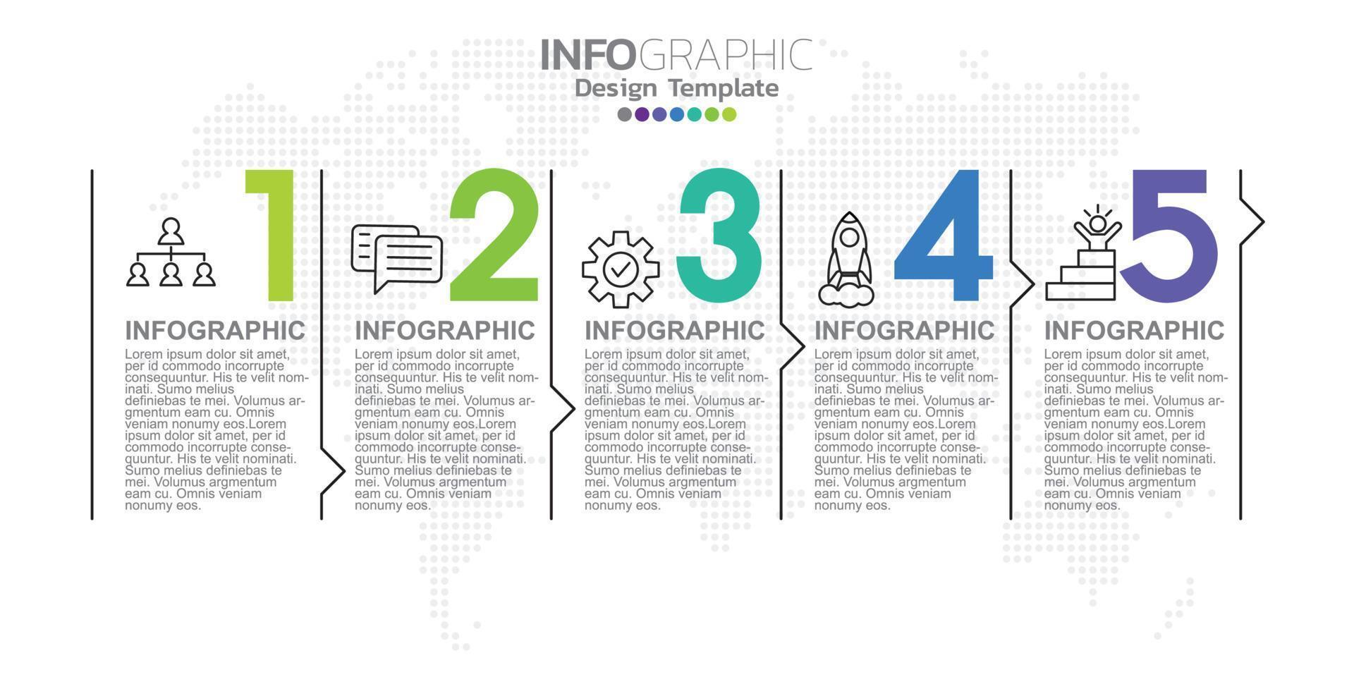 Infographic business concept with 5 options or steps. Vector illustration