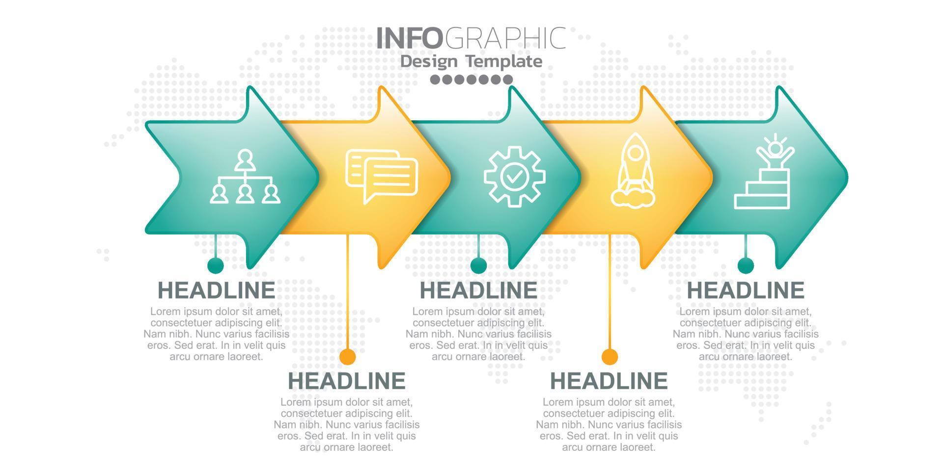Infographic business concept with 5 options or steps. Vector illustration