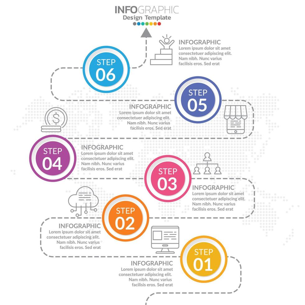 plantilla de diseño de infografías de línea de tiempo con opciones, diagrama de proceso. vector