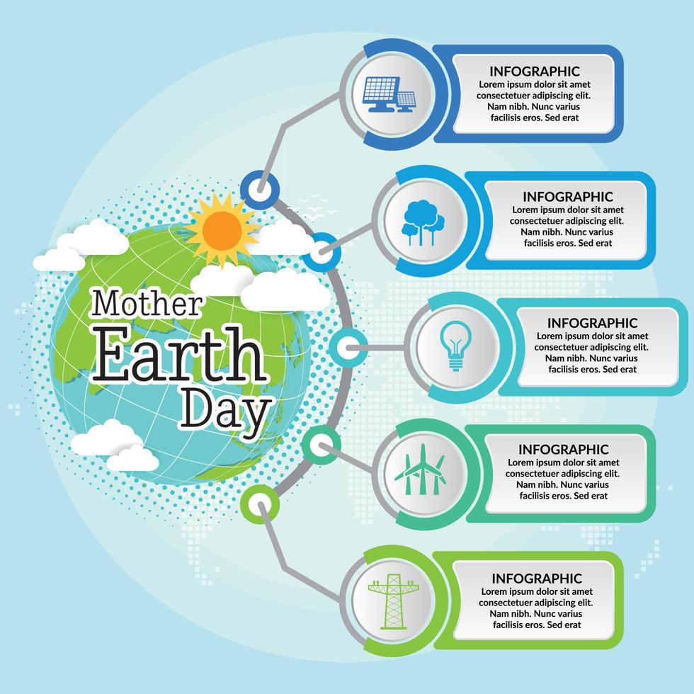 Mother earth day concept with globe and green. World environment day. vector