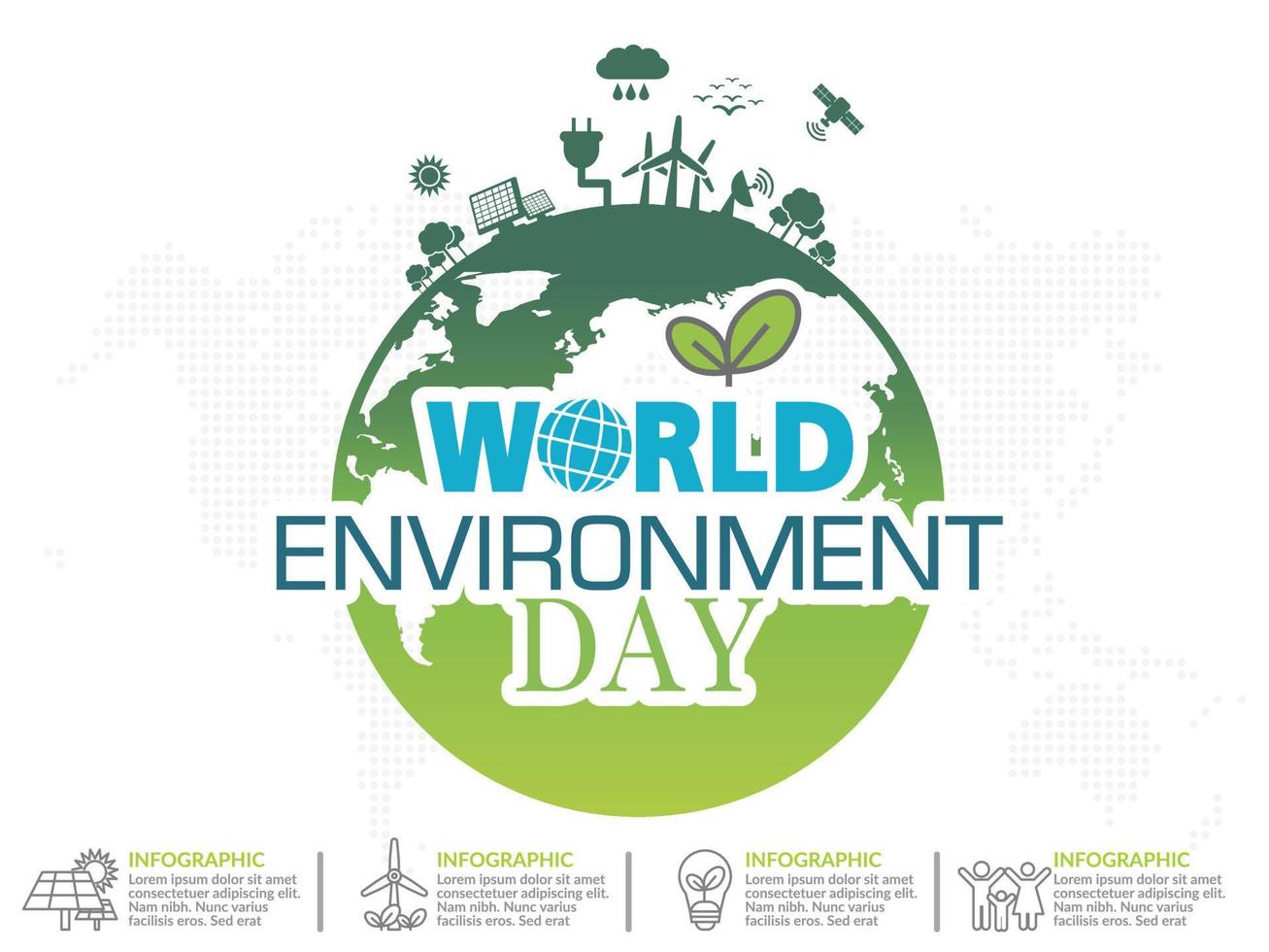 World environment day with business infographic template. vector