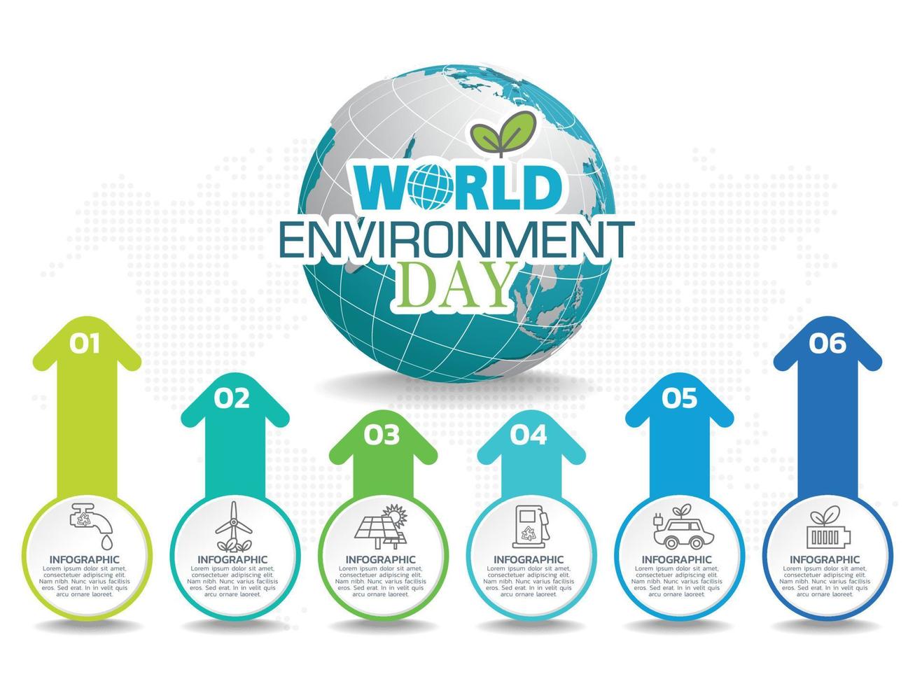 día mundial del medio ambiente con plantilla de infografía empresarial. vector