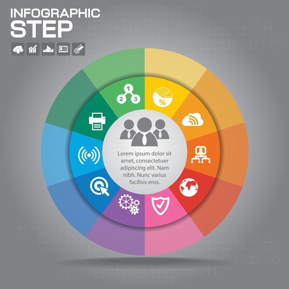 Vector circle business concepts with icons can use for infographic