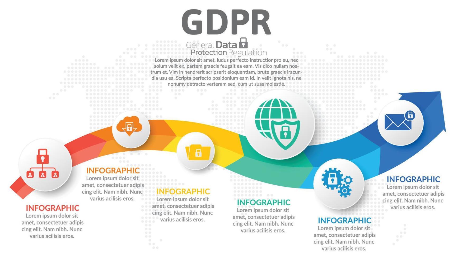 Reglamento general de protección de datos gdpr concepto de fondo. vector