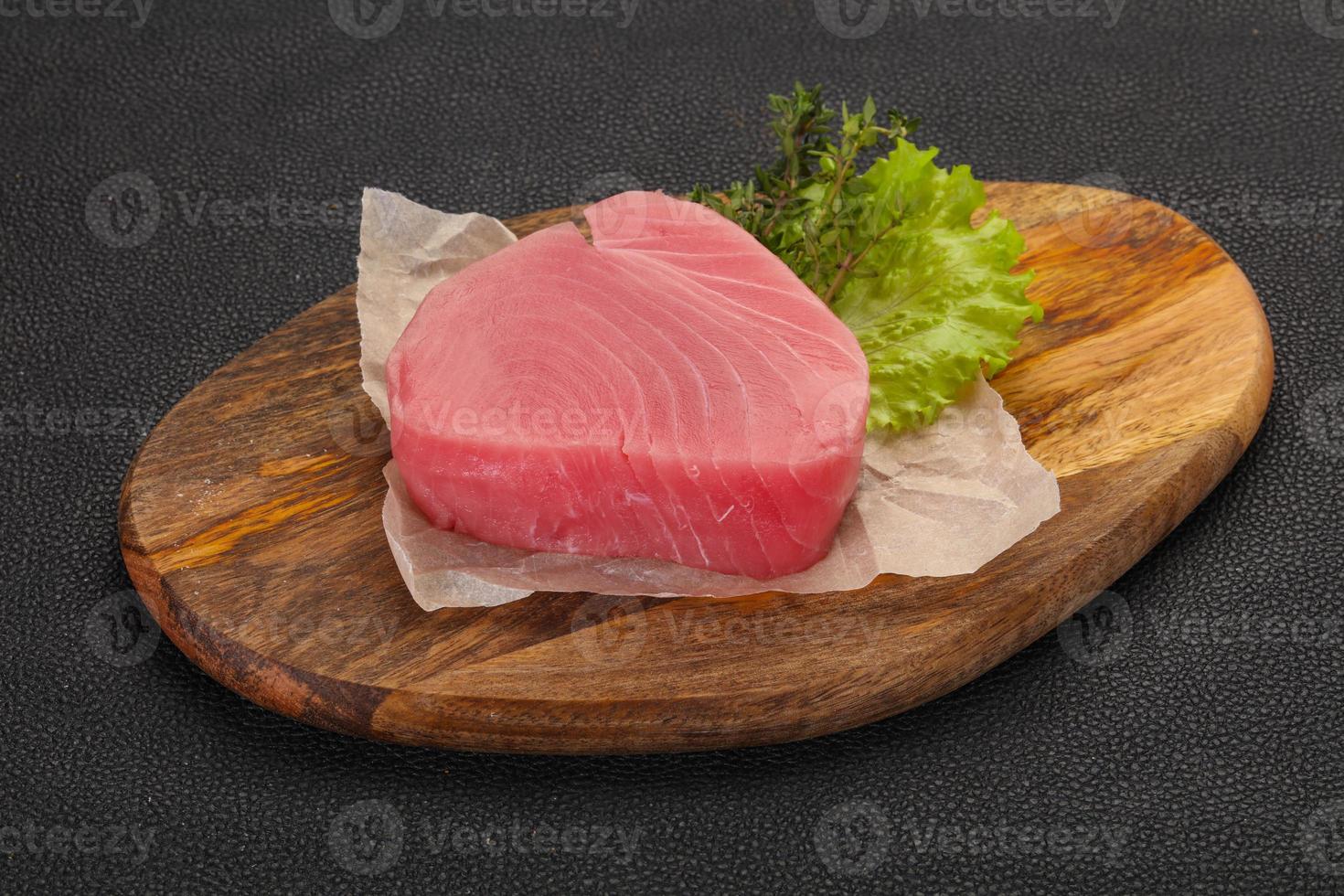 Raw tuna steak photo