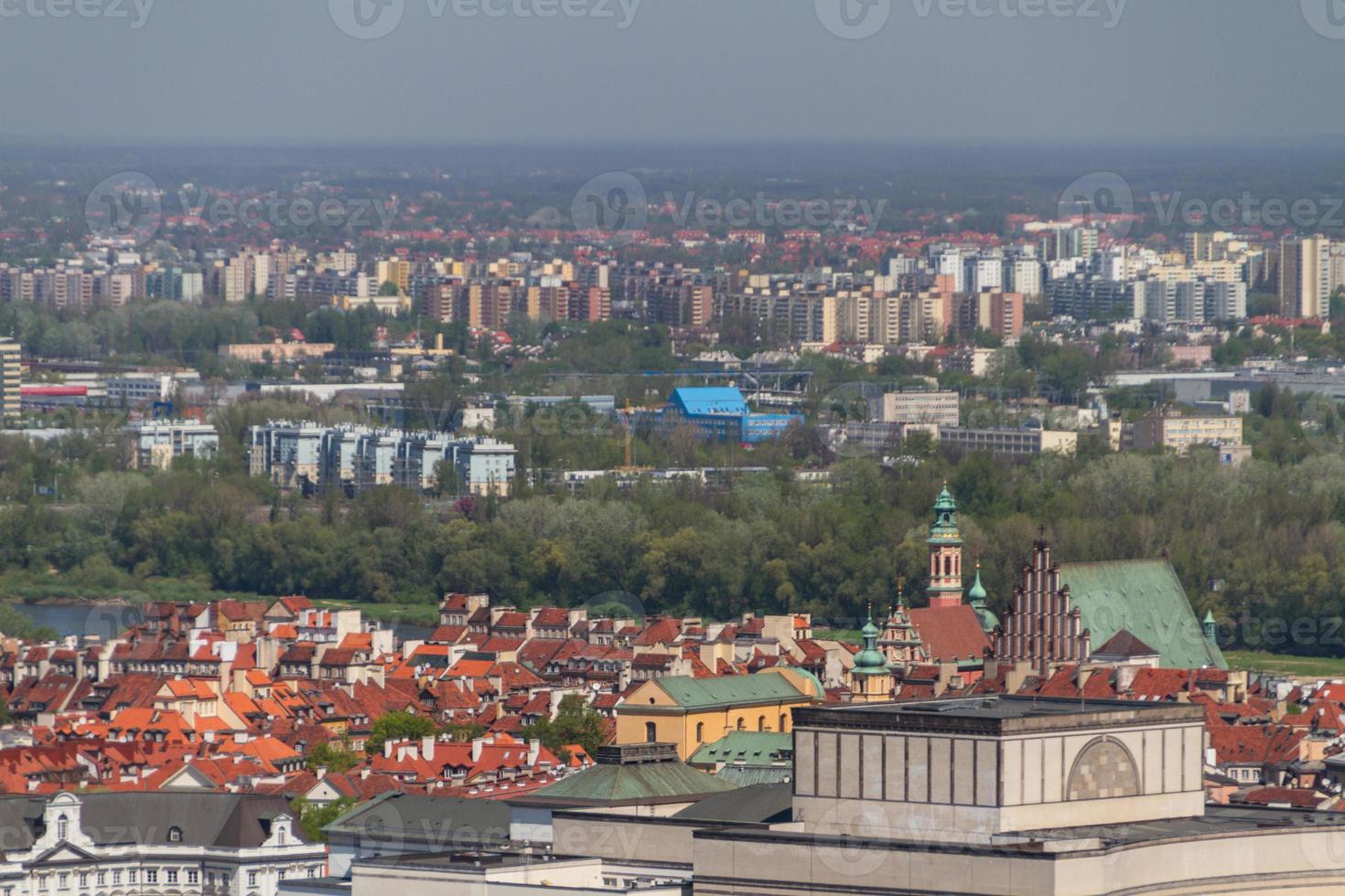 Warsaw skyline with warsaw towers photo