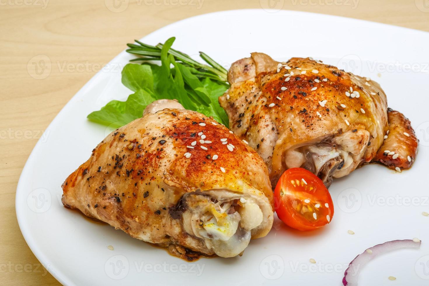 Roasted chicken thighs photo