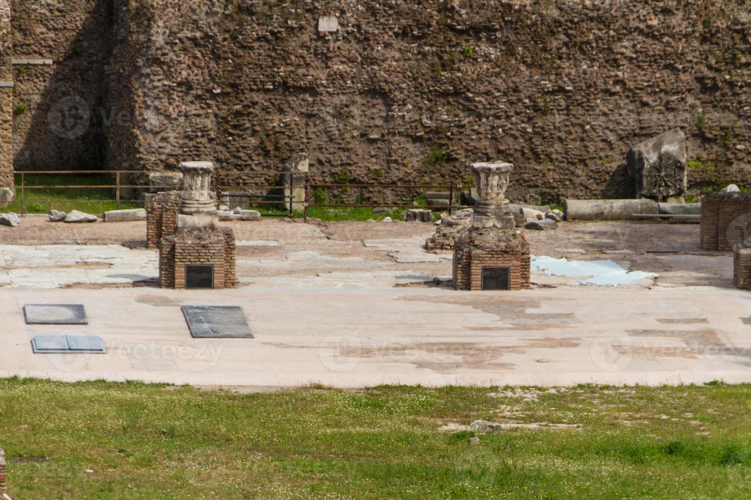 Building ruins and ancient columns  in Rome, Italy photo