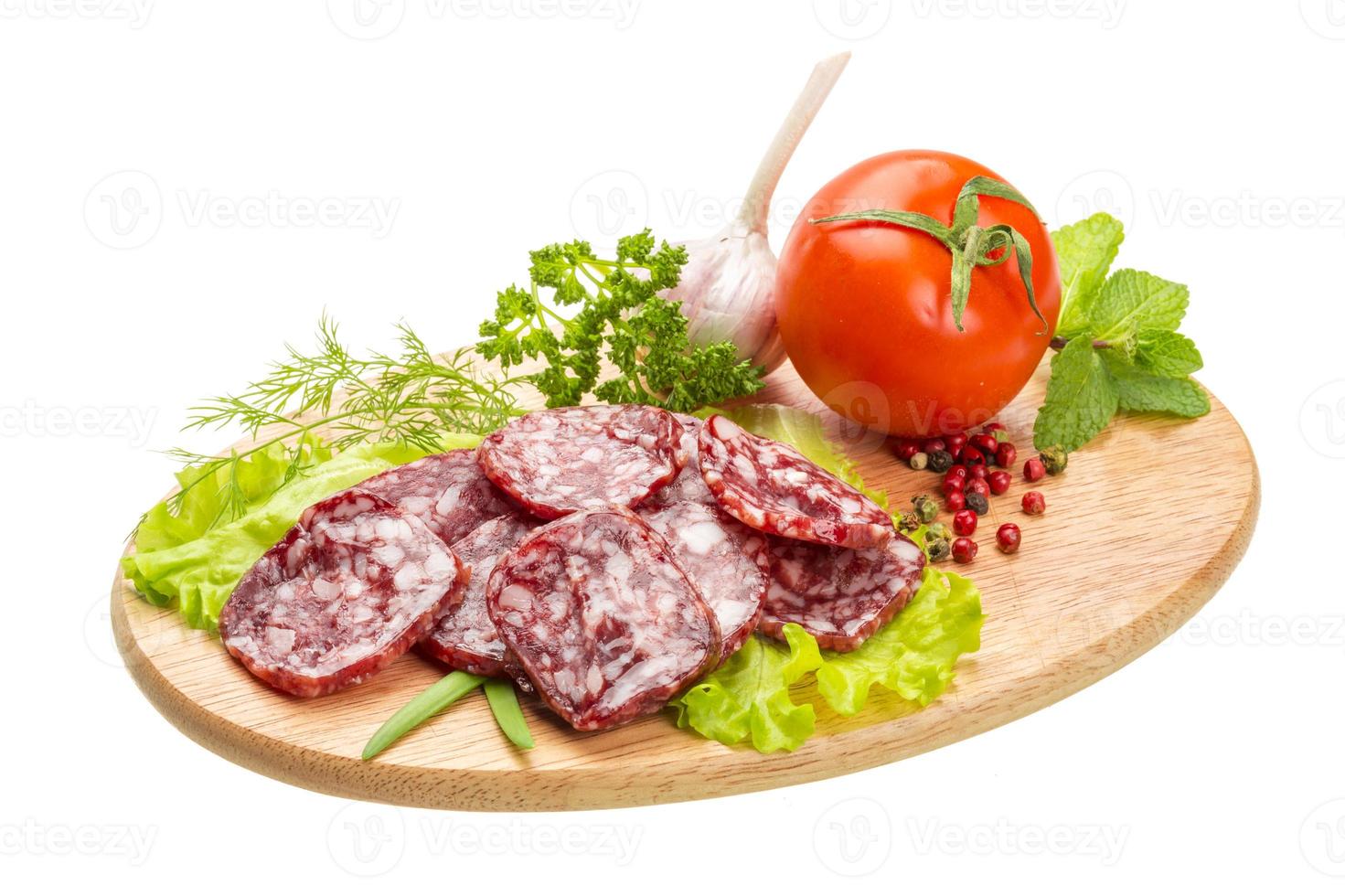 Fresh ripe salami photo