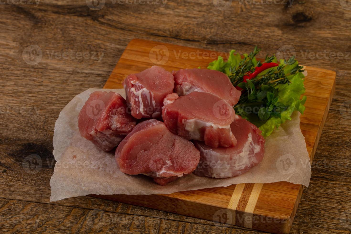 Raw pork tenderloin photo