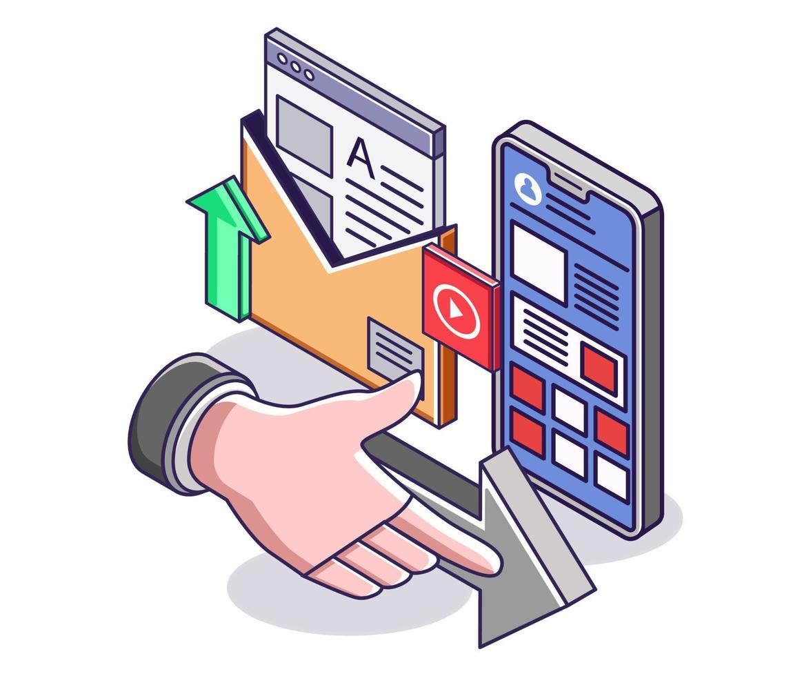 flecha del botón de envío de datos de correo electrónico vector