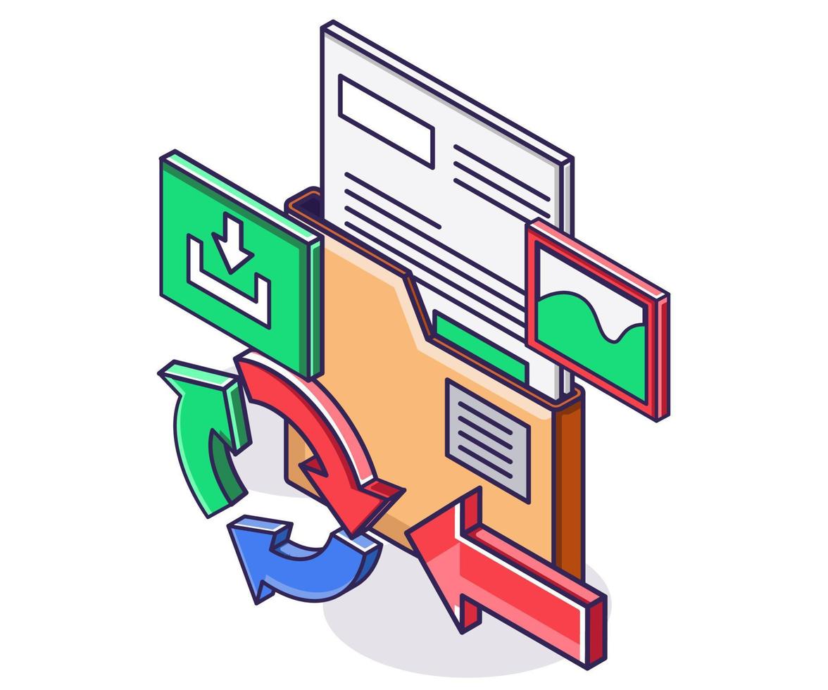Email data transfer transactions and downloads vector