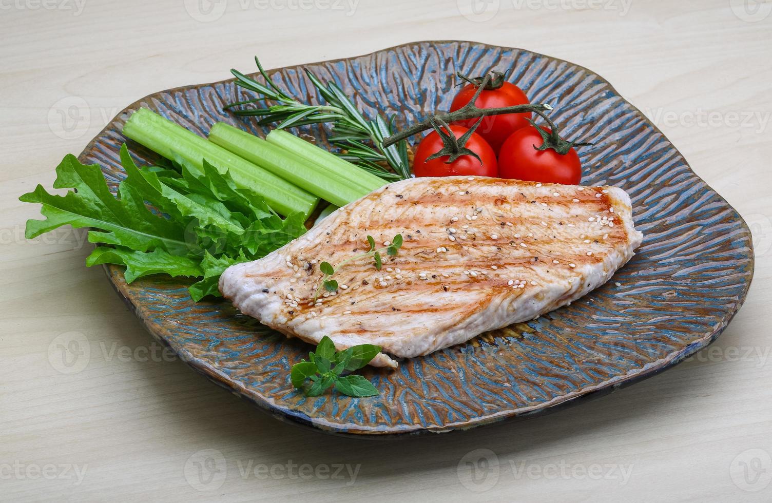 Grilled turkey steak photo