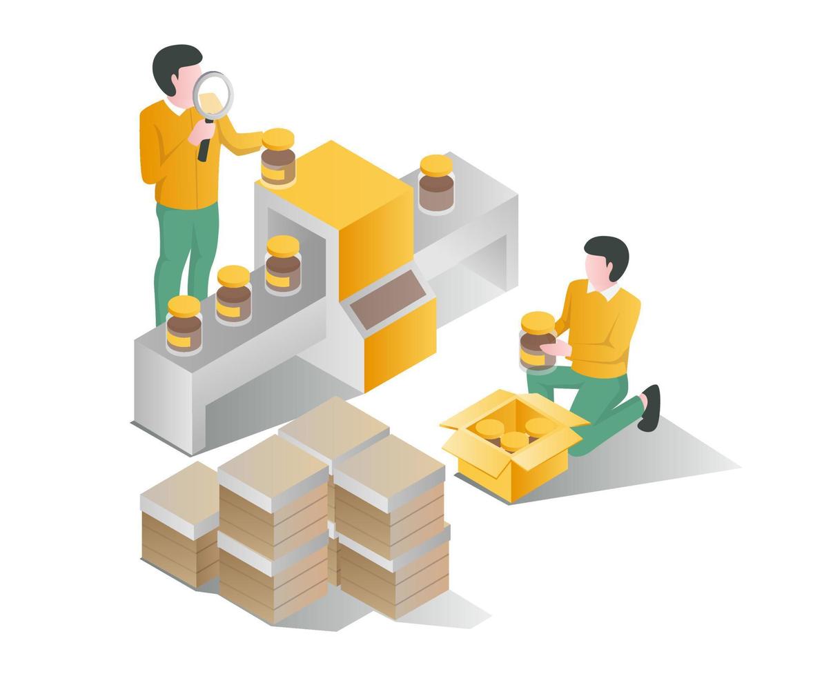 Honey product packaging process and quality control vector