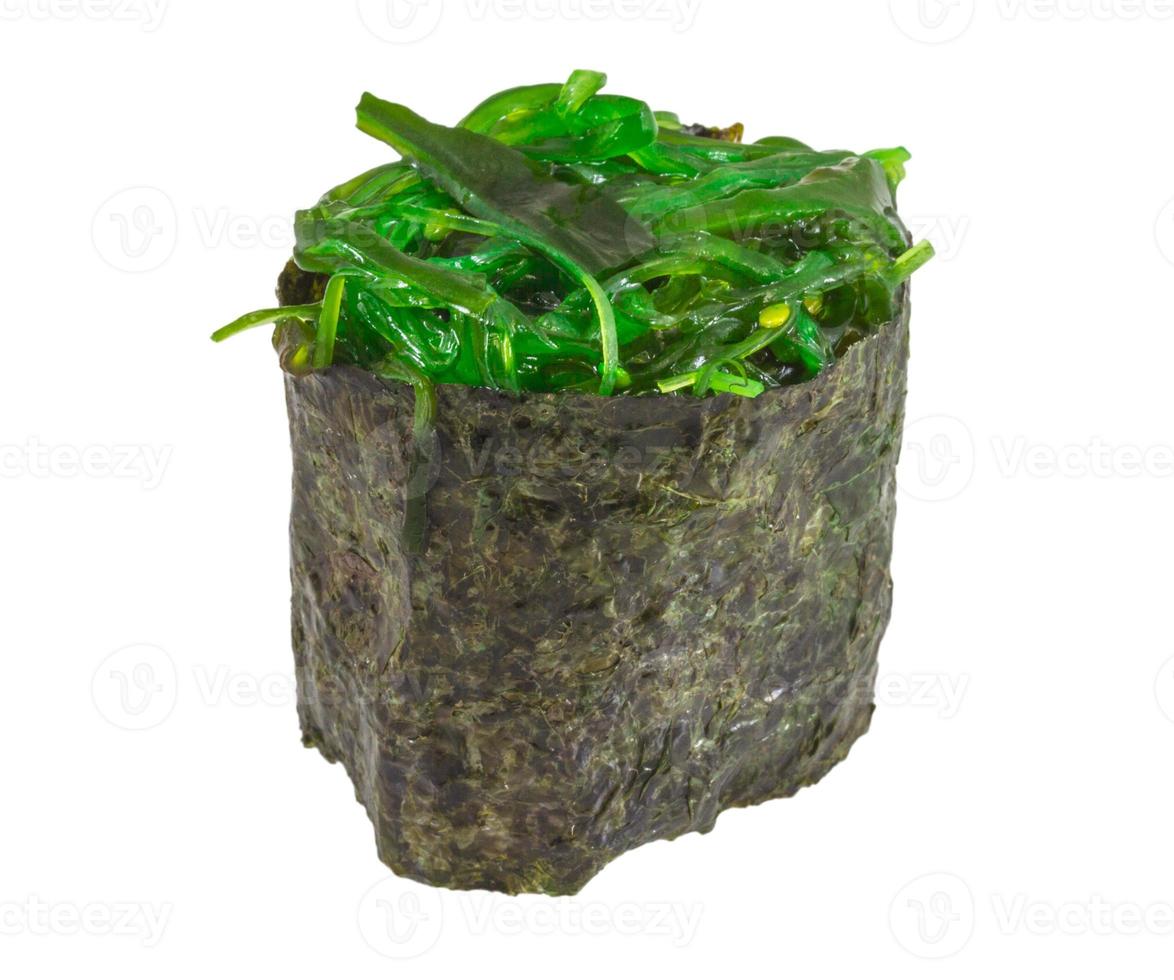Japanese fresh maki sushi with green seaweed Chuka photo