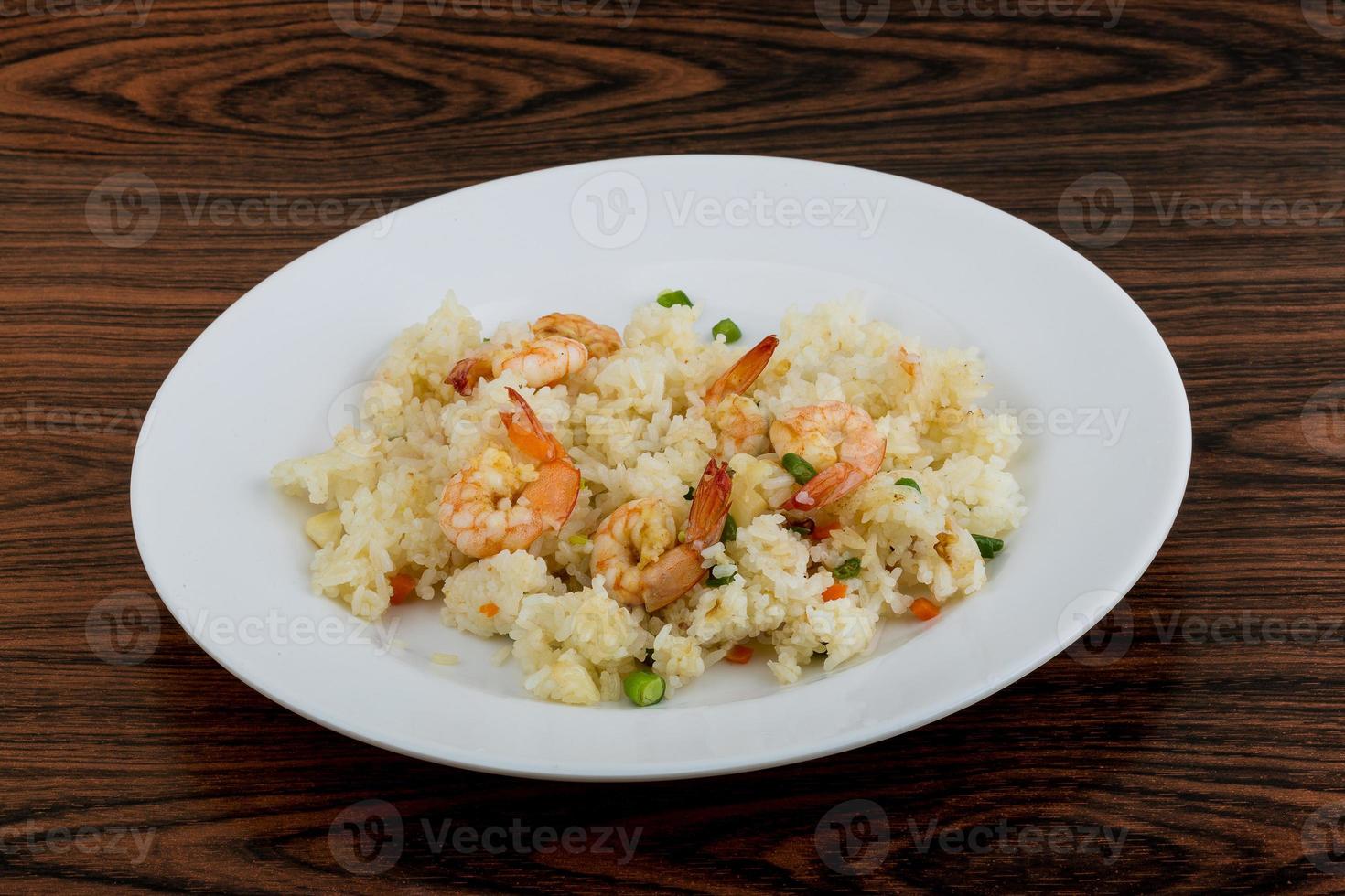Fried rice with prawns photo