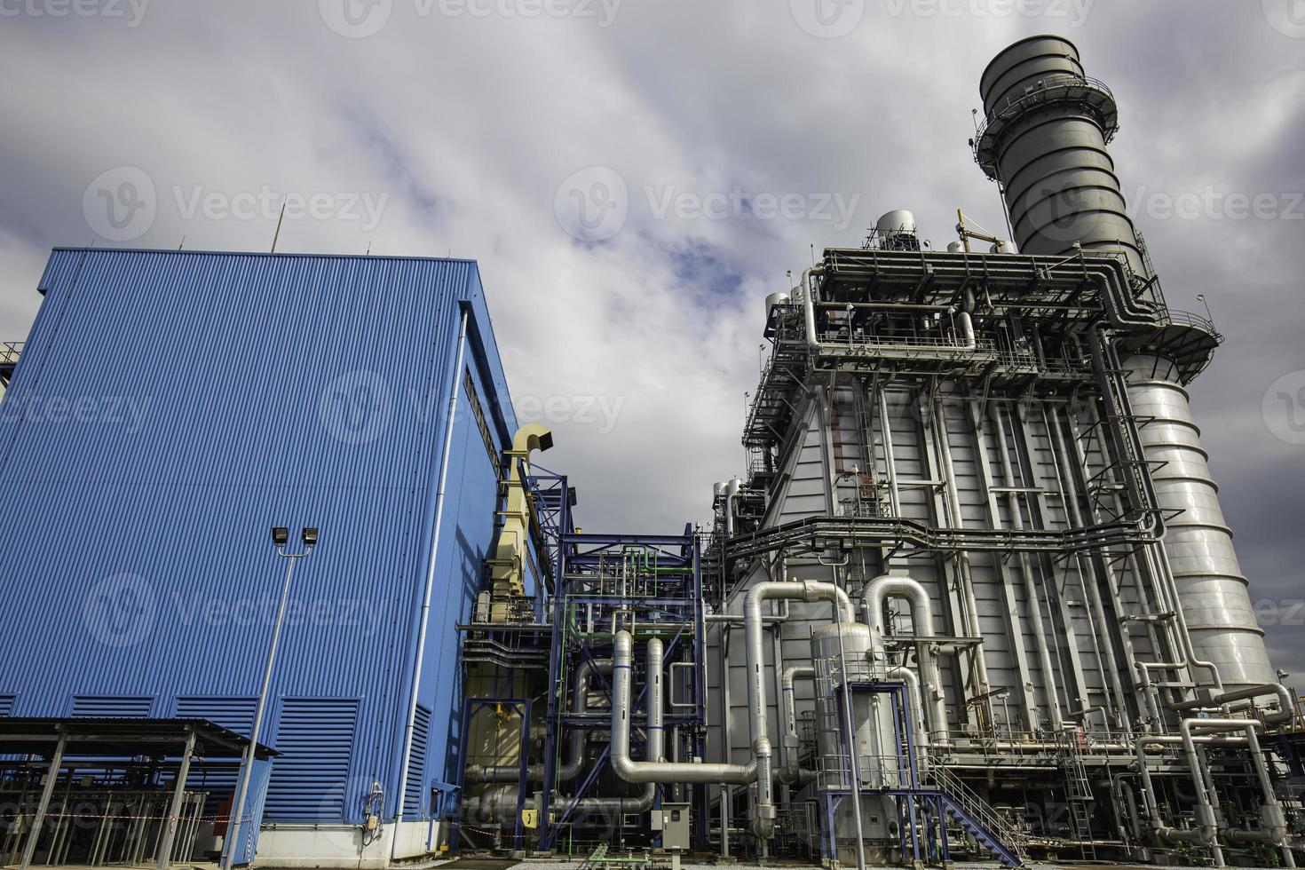 Electrical power plant during substation smoke stack  and power plant photo