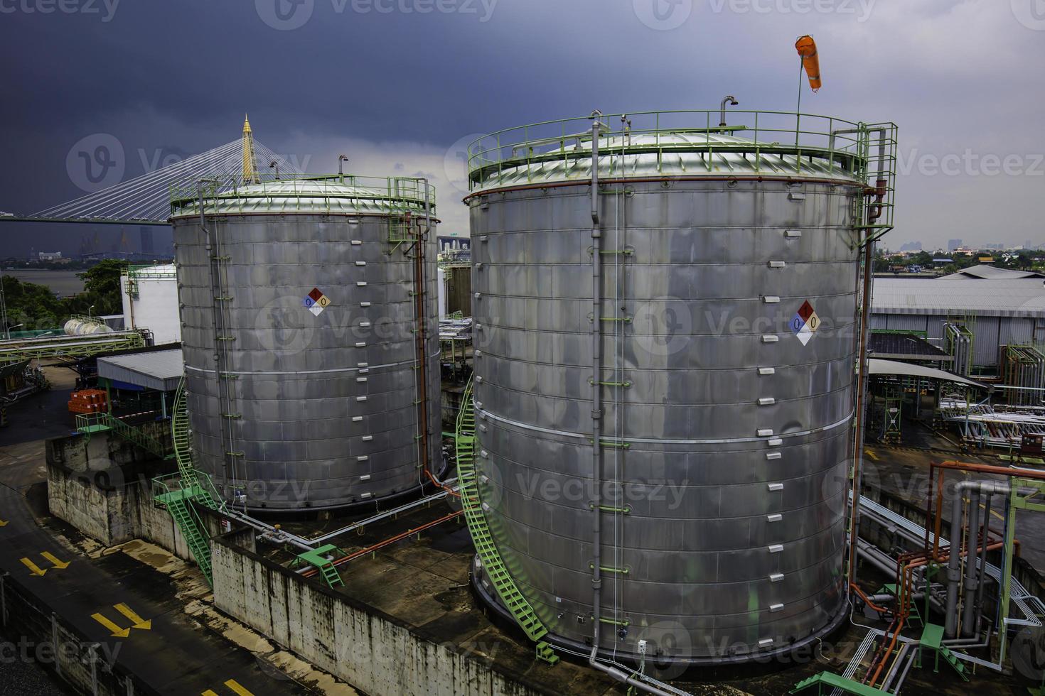 Chemical industry tank storage farm insulation the tank. photo