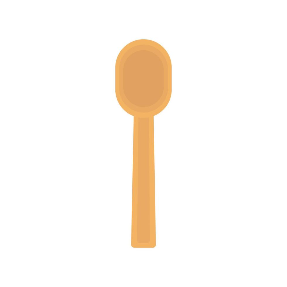 utensilio de cocina. Ilustración de vector de cuchara de madera sobre fondo blanco