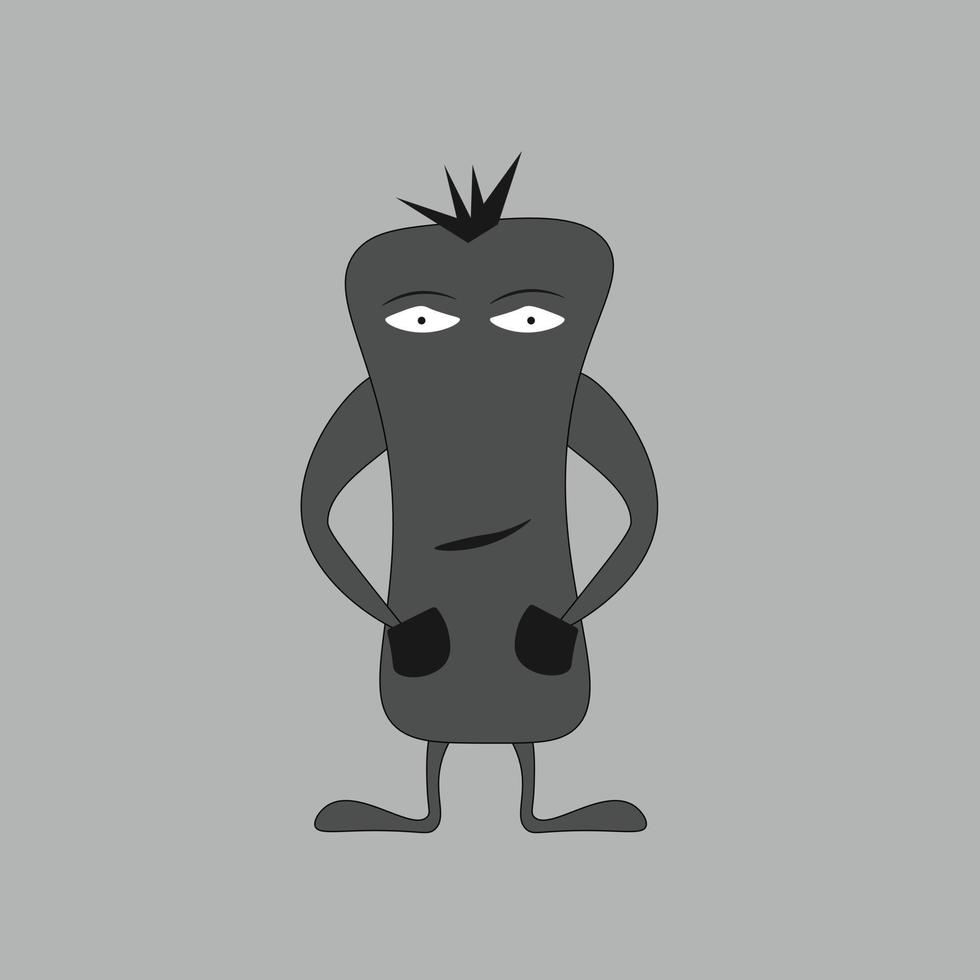 Happy Halloween Monster icon. Cute kawaii cartoon scary funny baby character. Eyes, tongue, tooth fang, hands up. Flat design. Vector cartoon illustration