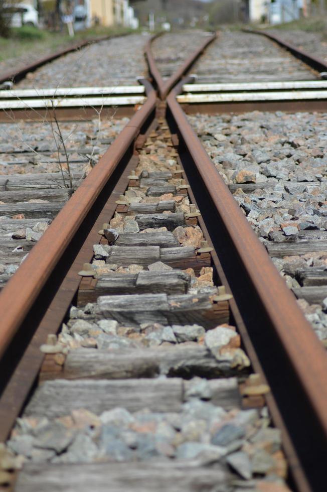 Zoom on a old railroad photo
