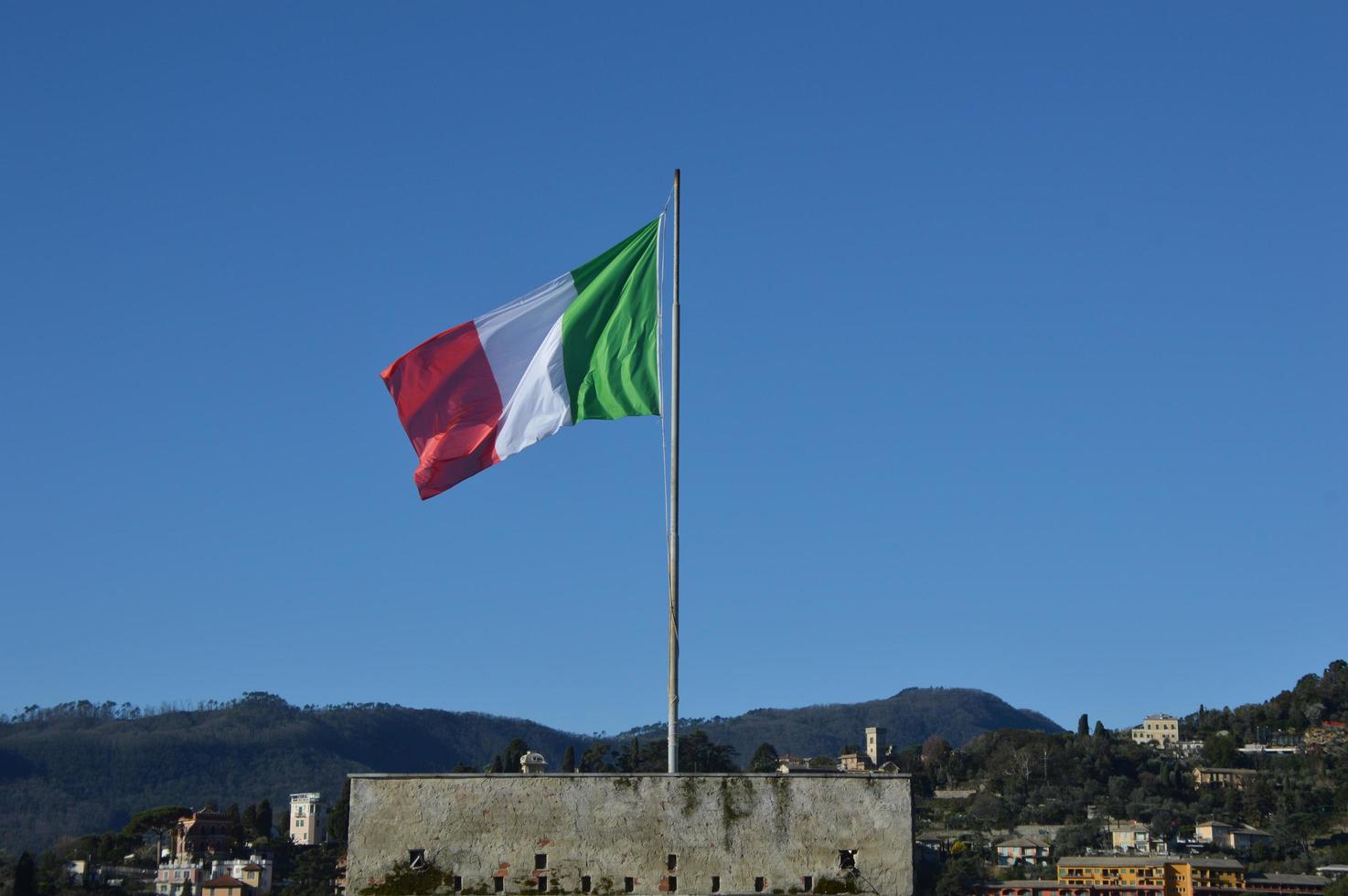 Italian flag in the wind photo