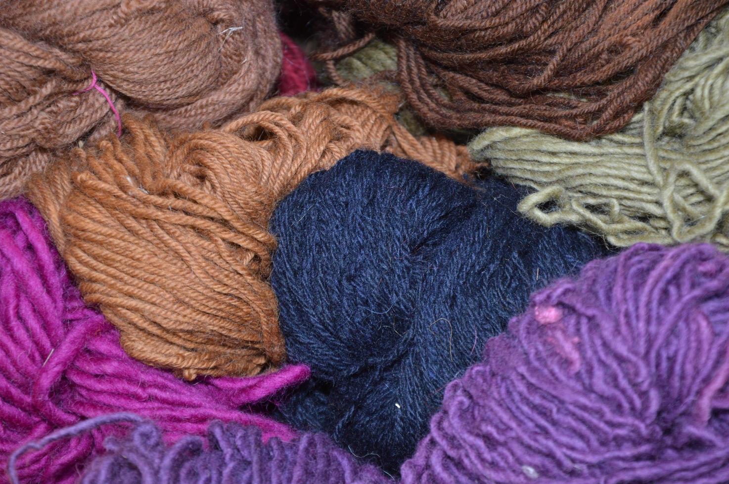 Colorful wool for knitting photo