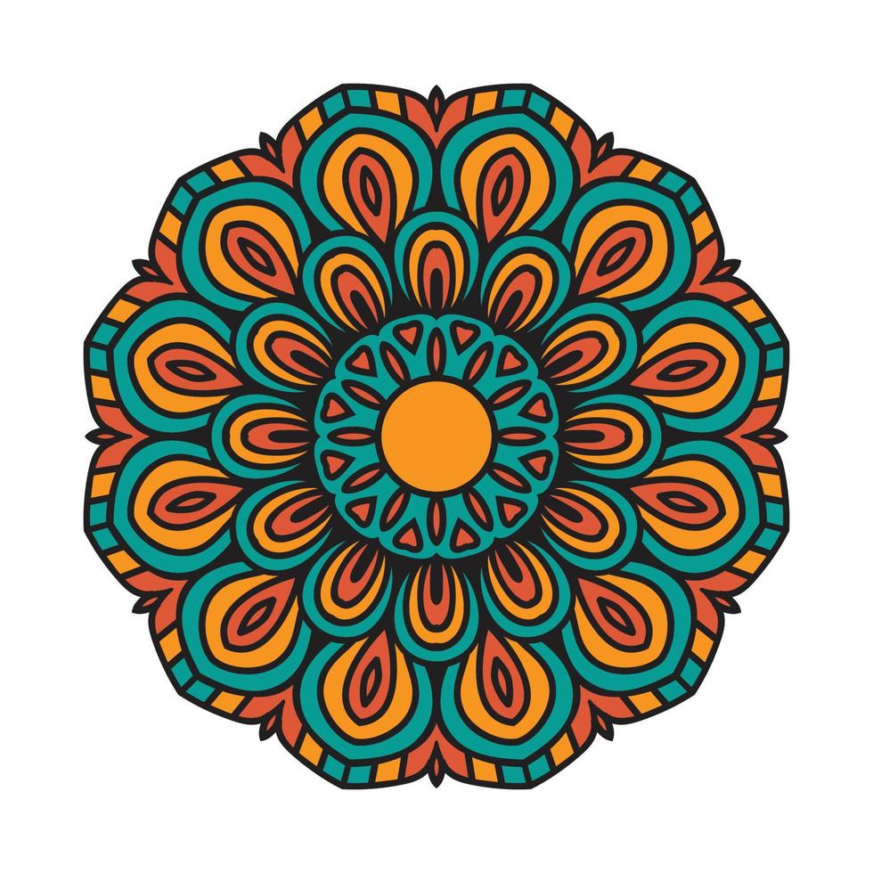 colorear mandala ilustración patrón de fondo vector