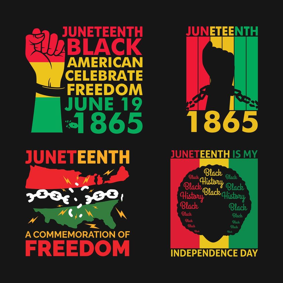 Juneteenth  Black American 1865 Vector