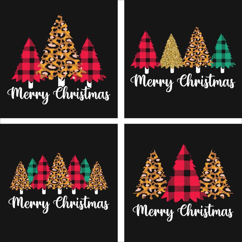 Merry Christmas Tree Vector T-shirt Design