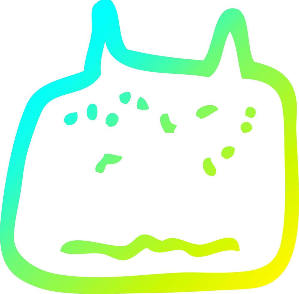 cold gradient line drawing cartoon tooth vector