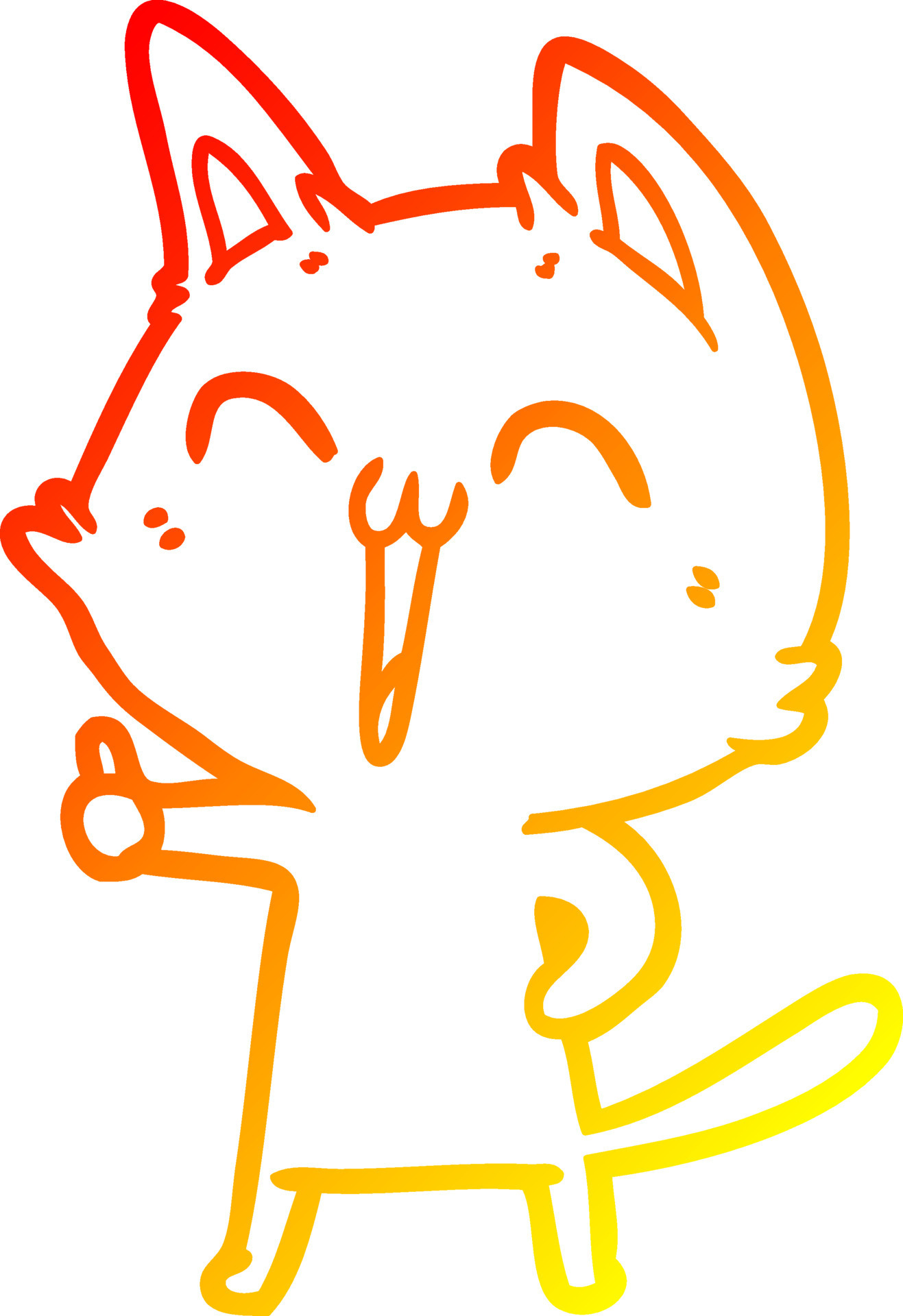 warm gradient line drawing happy cartoon cat 8586448 Vector Art at Vecteezy warm gradient line drawing happy cartoon cat 8586448 Vector Art at Vecteezy