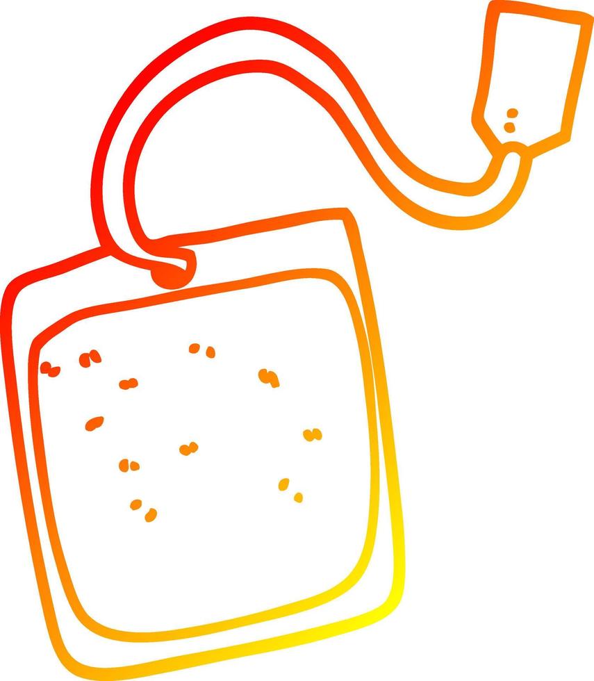 warm gradient line drawing cartoon tea bag vector