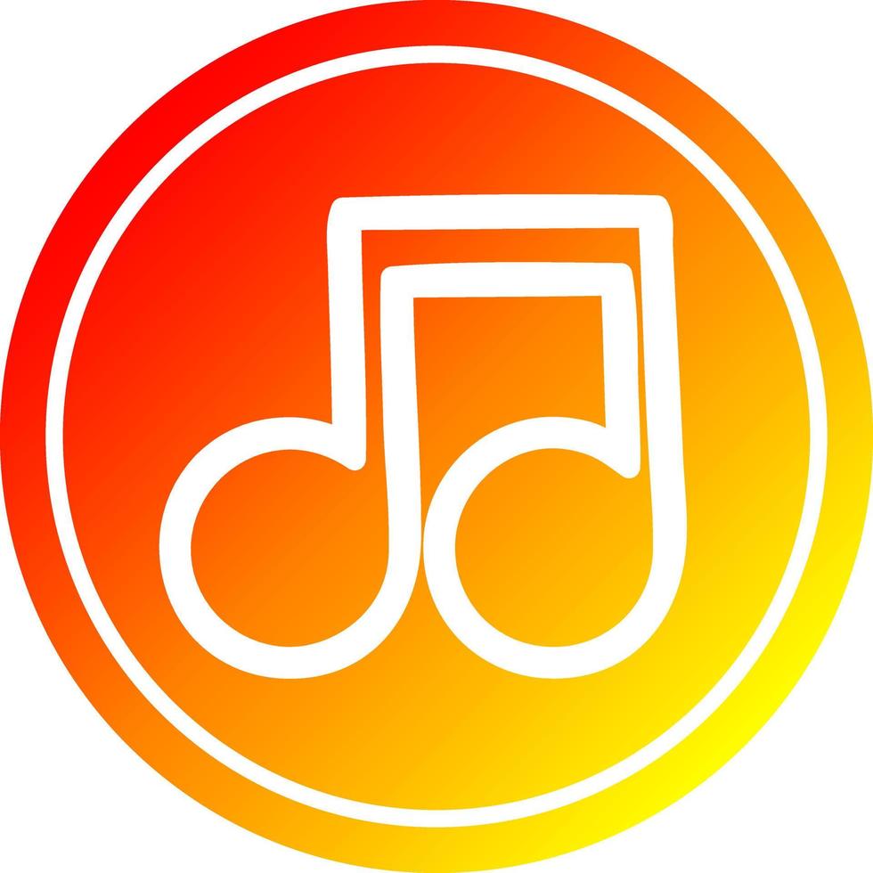 musical note circular in hot gradient spectrum vector