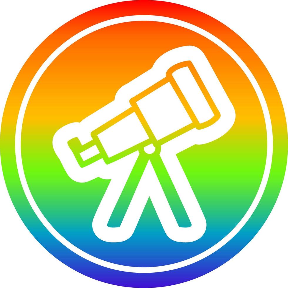 astronomy telescope circular in rainbow spectrum vector