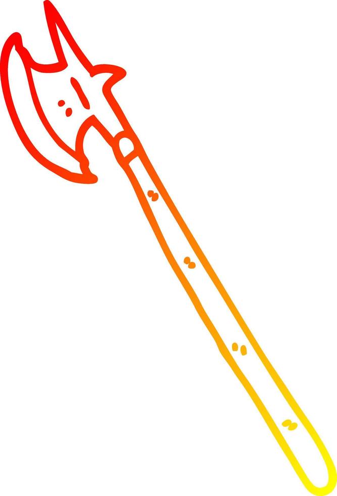 warm gradient line drawing cartoon medieval weapon vector