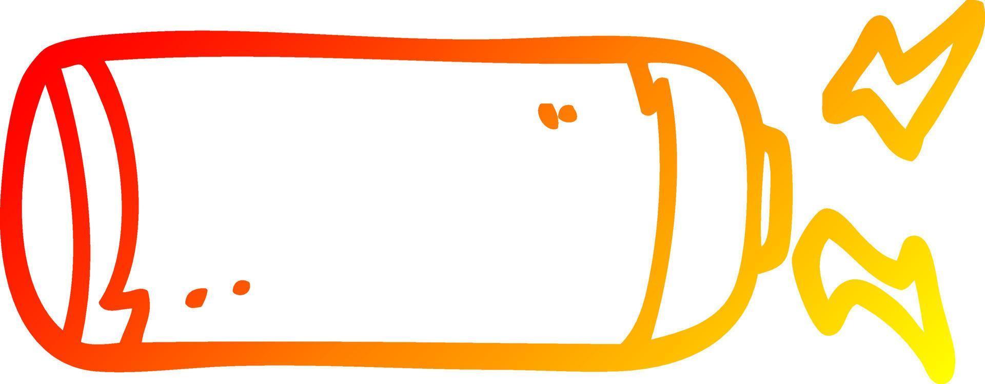 warm gradient line drawing cartoon battery vector